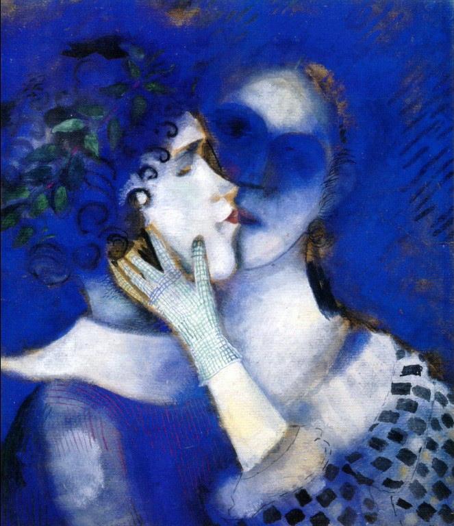 Amantes azules contemporáneo Marc Chagall Pintura al óleo